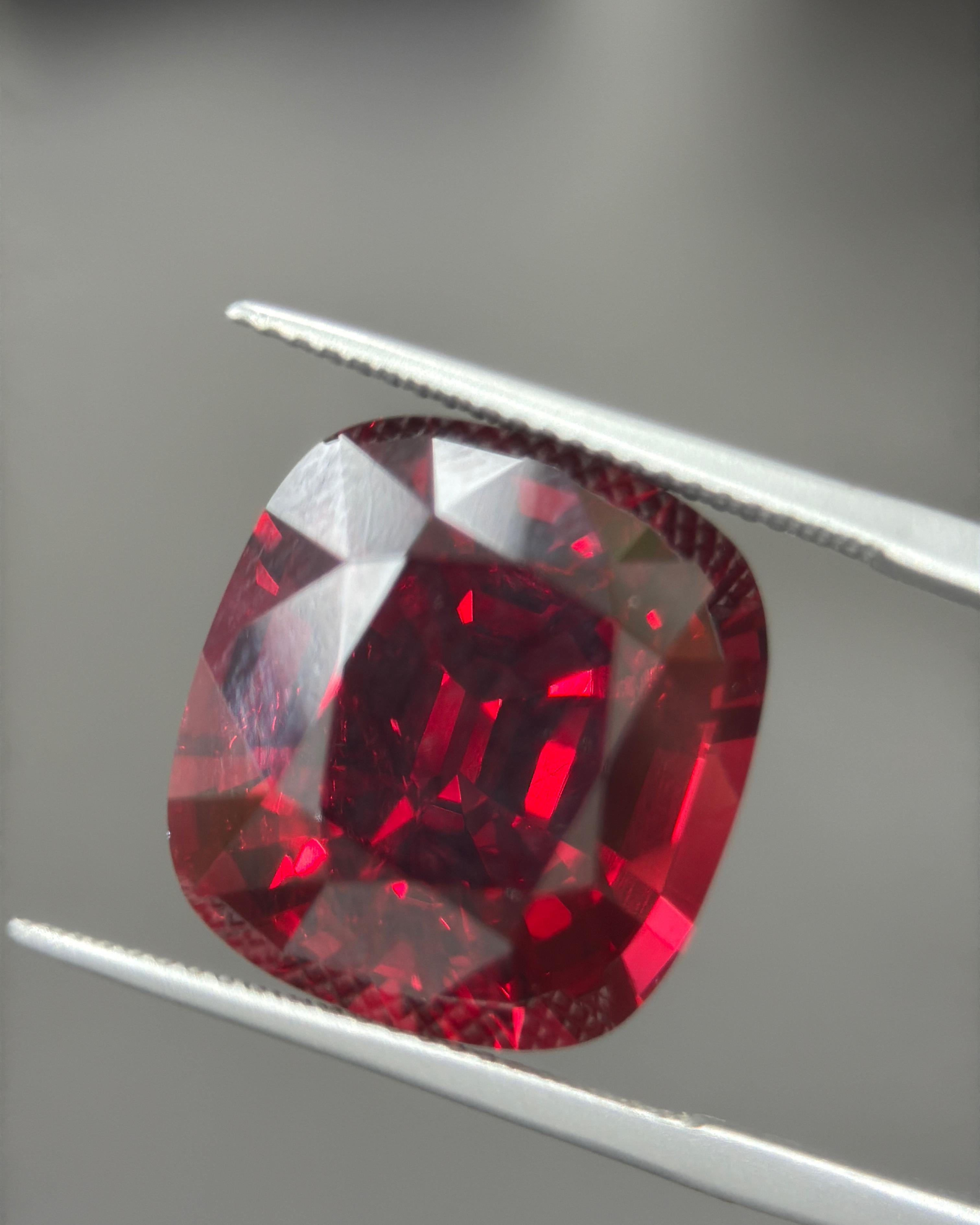 AGL-zertifizierter 20,59 Karat Burma No Heat Vivid Red Spinel im Angebot 7