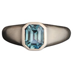 AGL certified 2.06ct Grayish Blue sapphire mounted in 18k white gold ring