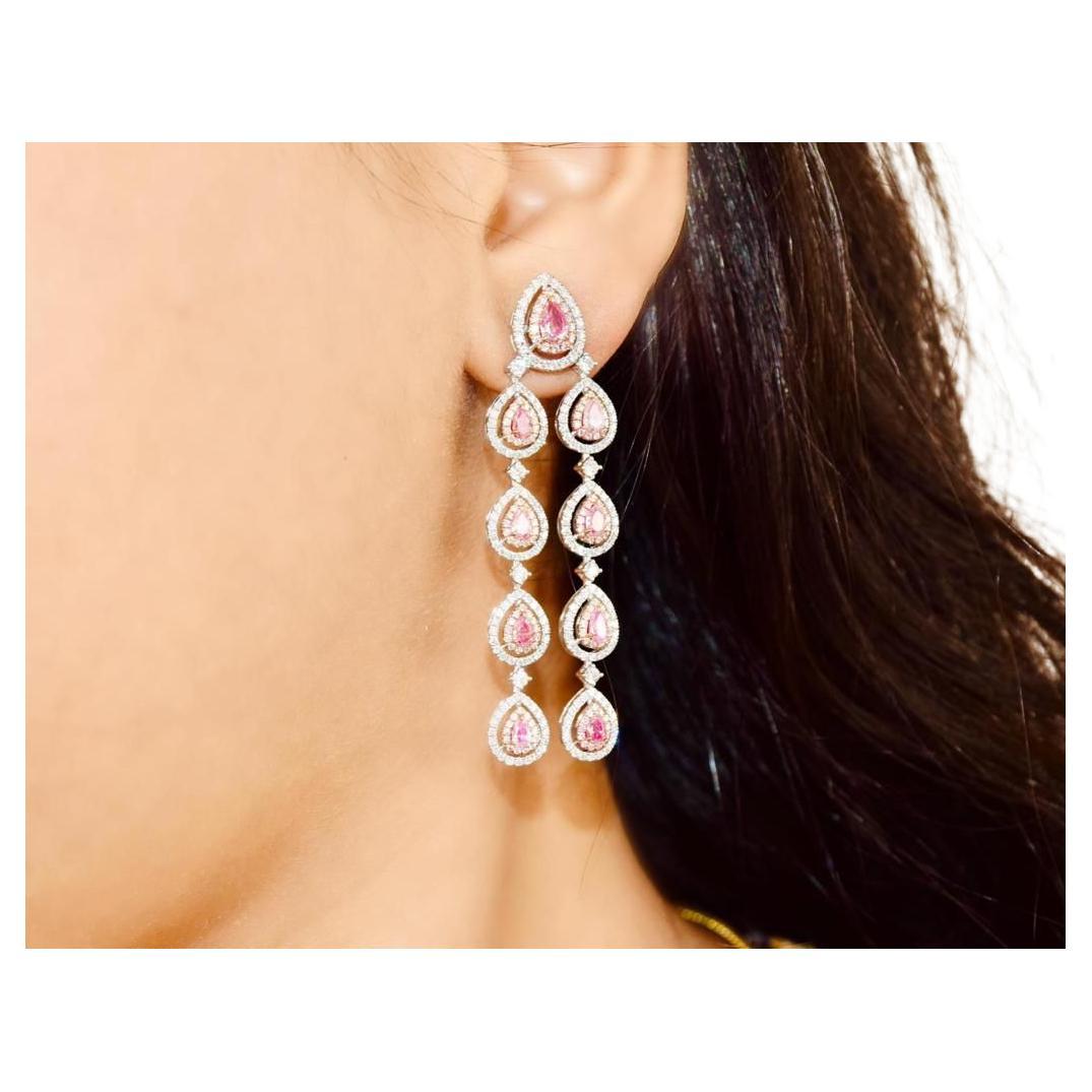 AGL Certified 2.21 Carat Fancy Pink SI Clarity Diamond Earrings