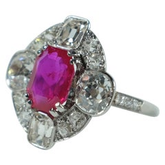 old burma ruby AGL Certified 2.24 Carat No Heat Burma Ruby with Old-Cut Diamonds