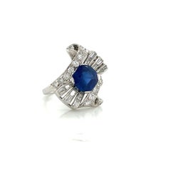 AGL certifiée 2.40 carat Bague cocktail en saphir de Birmanie sans chaleur