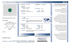 Anello cocktail con diamante smeraldo minor oil certificato AGL da 3 carati