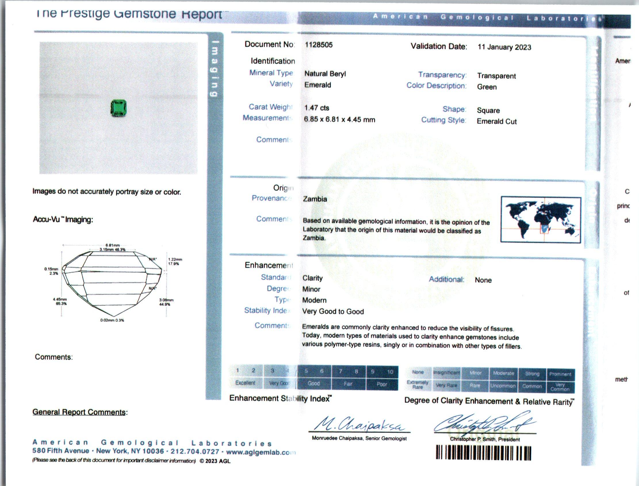 AGL Certified 3.13 Carat Emerald Diamond White Gold Dangle Earrings For Sale 2