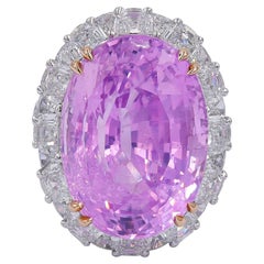AGL Certified 32.32 Carat Pink Sapphire Cocktail Ring