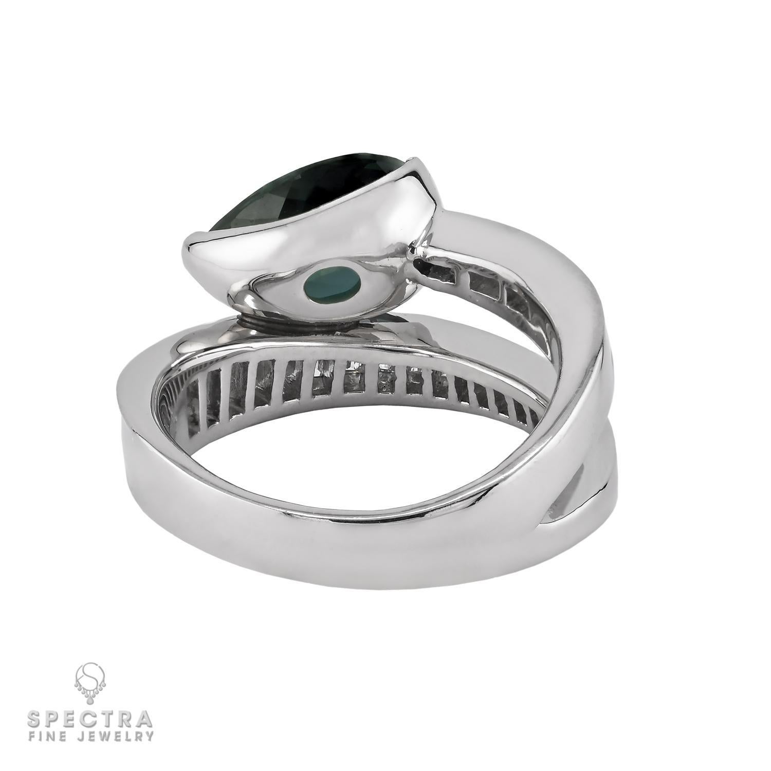 Contemporary AGL Certified 3.36 Carat Alexandrite Diamond Platinum Ring For Sale
