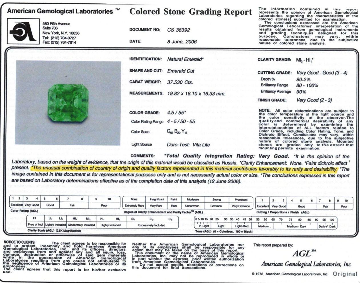 Anillo de diamantes y esmeraldas sin aceite certificado AGL de 37,53 quilates Moderno en venta