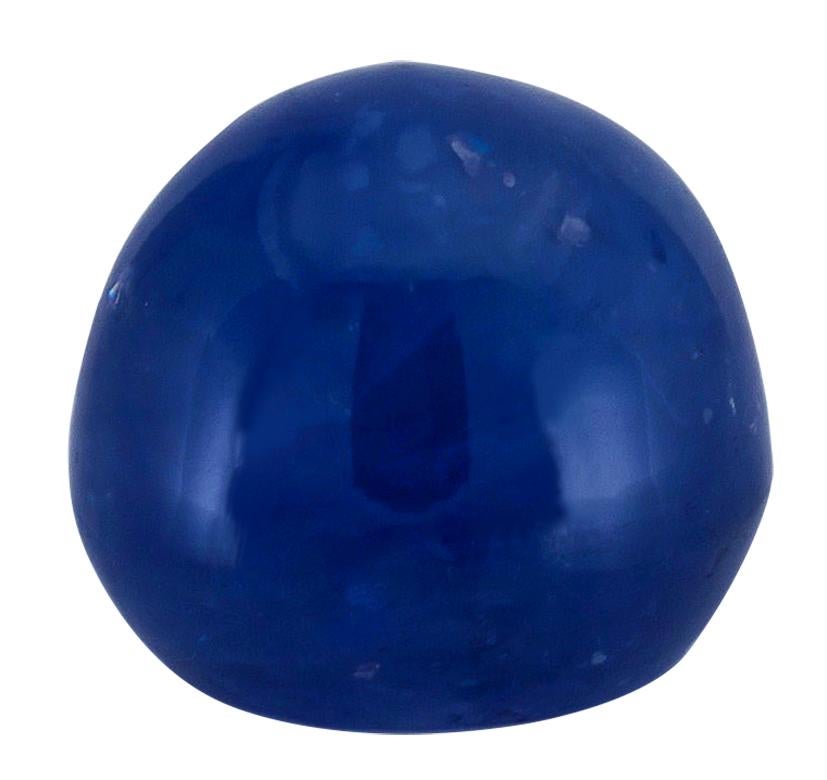 Ein seltener blauer Ceylon-Saphir mit 41,62 Karat im Cabochon-Schliff, zertifiziert von AGL. 
Abmessungen: 16.86mm x 14,83mm x 14,62mm
Begleitet von einem AGL-Bericht 