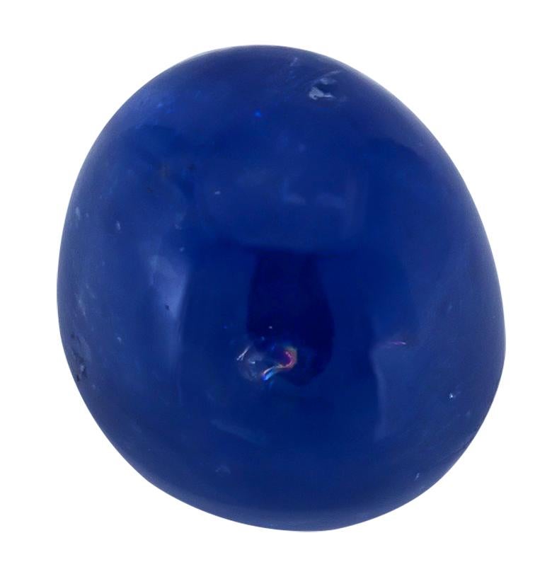 Der 41,62 Karat blaue Saphir im Cabochon-Schliff ist AGL-zertifiziert für Damen oder Herren im Angebot
