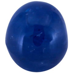 Vintage AGL Certified 41.62 Carat Cabochon Blue Sapphire