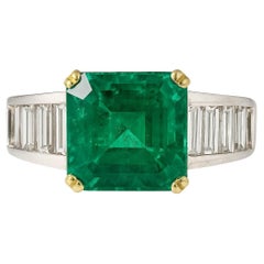 AGL Certified 4.59 Carat Natural Colombian Emerald Ring