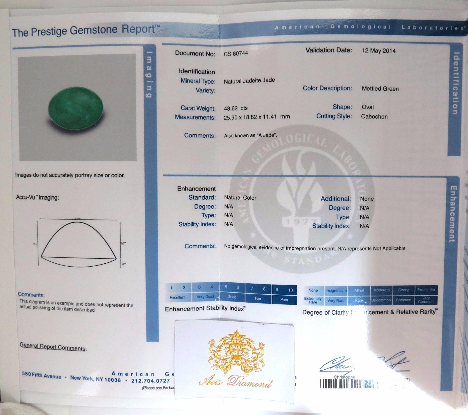 AGL Certified 48.62 Carat Natural Jade Diamond Necklace For Sale 6