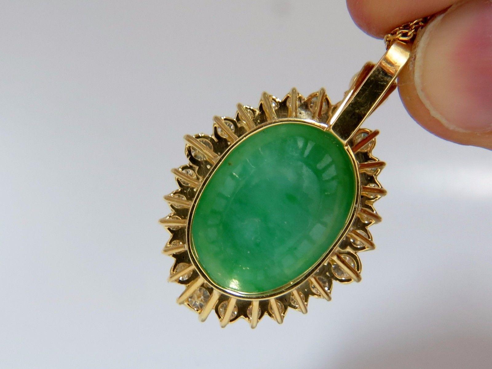 AGL Certified 48.62 Carat Natural Jade Diamond Necklace For Sale 5