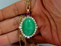 AGL Certified 48.62 Carat Natural Jade Diamond Necklace*