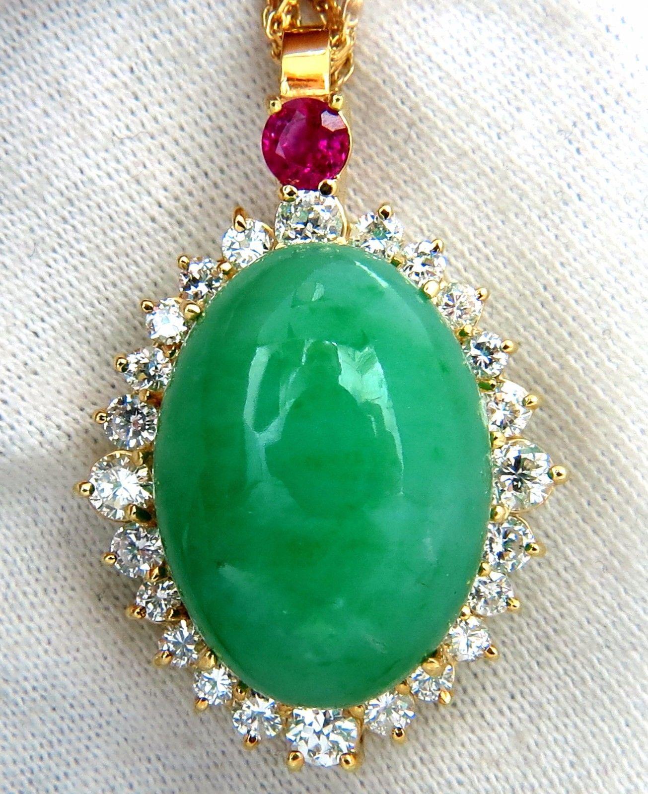 AGL Certified 48.62 Carat Natural Jade Diamond Necklace In New Condition For Sale In New York, NY