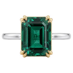 AGL Certified 5 Carat Emerald Ring Made-to-Order - NO OIL