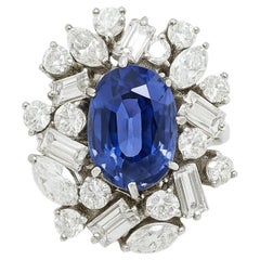 AGL Certified 5.04-carat Natural Sapphire Ring NO HEAT