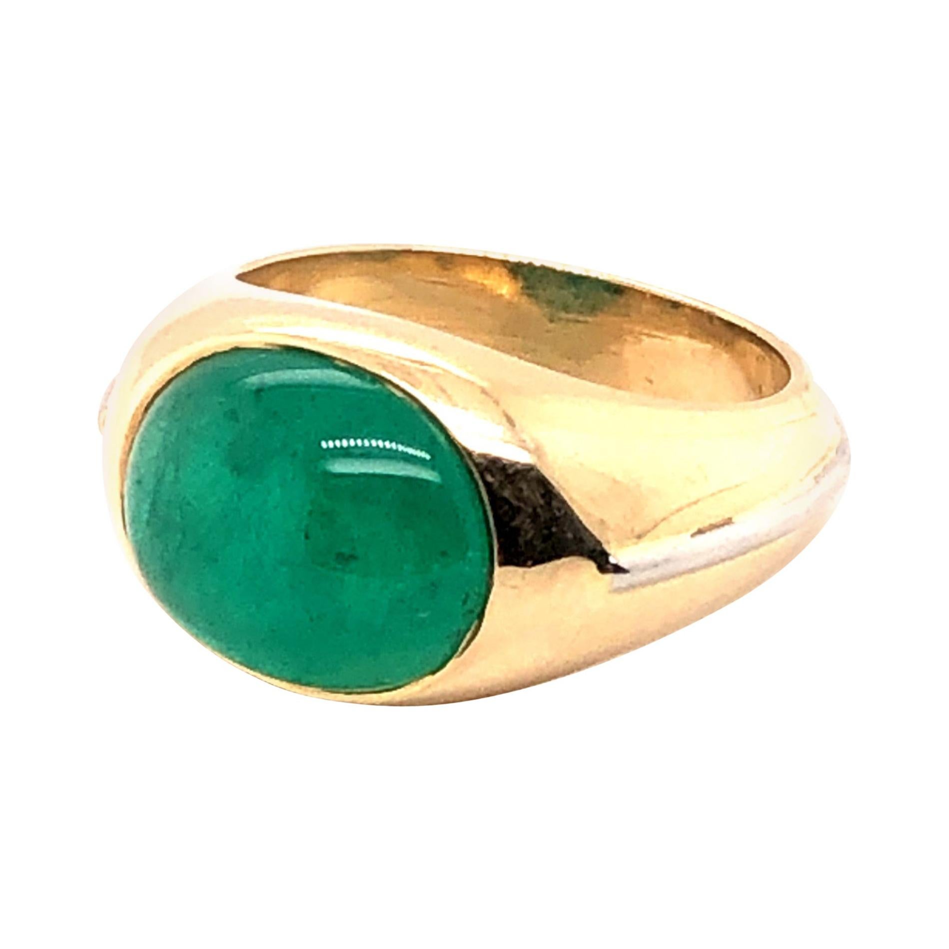 AGL Certified 5.11 Carat Colombian Emerald Ring in 18 Karat Gold and Platinum