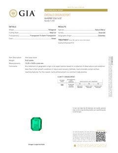 AGL Certified 5.42 Carat COLOMBIAN Minor Oil Emerald Diamond Platinum Ring
