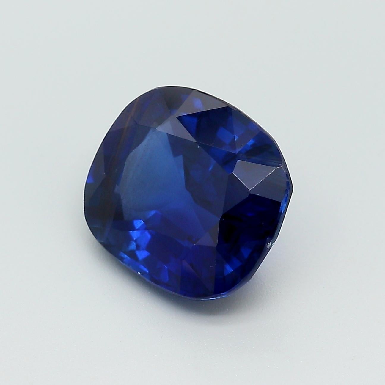 Loose AGL certified 5.75 carat no heat Burma Blue Sapphire cushion cut with rich blue color and no heat or other treatment. A premium specimen of excellent material. Measuring 11.23 x 9.69 x 5.79mm from Burma, Myanmar origin.

Gemstone