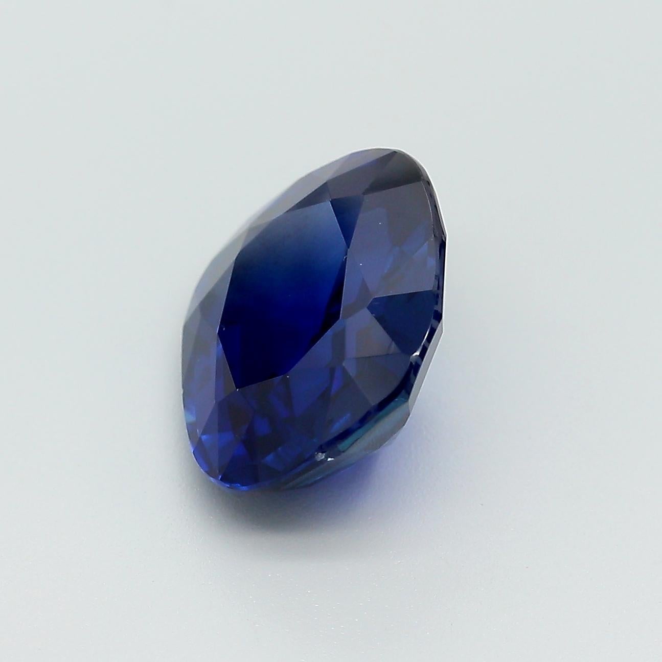 Contemporary AGL Certified 5.75 Carat Burma No Heat Cushion Cut Blue Sapphire Loose Stone For Sale