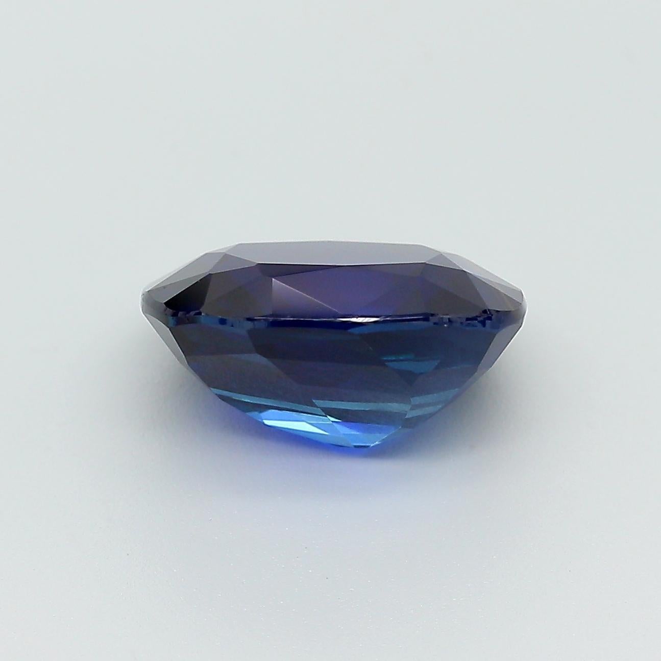 AGL Certified 5.75 Carat Burma No Heat Cushion Cut Blue Sapphire Loose Stone In New Condition For Sale In Miami, FL