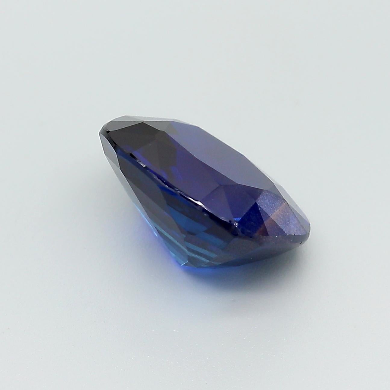 Women's AGL Certified 5.75 Carat Burma No Heat Cushion Cut Blue Sapphire Loose Stone For Sale