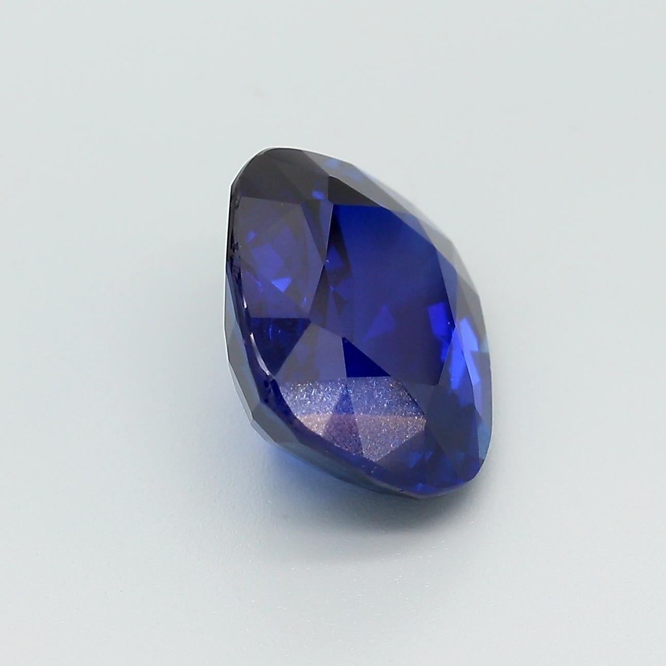 AGL Certified 5.75 Carat Burma No Heat Cushion Cut Blue Sapphire Loose Stone For Sale 1