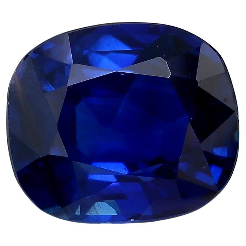 AGL Certified 5.75 Carat Burma No Heat Cushion Cut Blue Sapphire Loose Stone For Sale