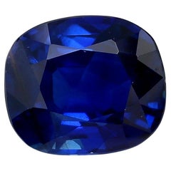 AGL Certified 5.75 Carat Burma No Heat Cushion Cut Blue Sapphire Loose Stone