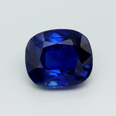 AGL Certified 5.75 Carat Burma No Heat Cushion Cut Blue Sapphire Loose Stone