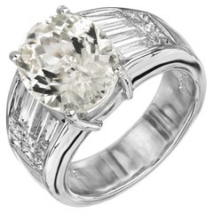 Platin-Verlobungsring, AGL-zertifizierter 5,89 Karat natürlicher ovaler Saphir Diamant