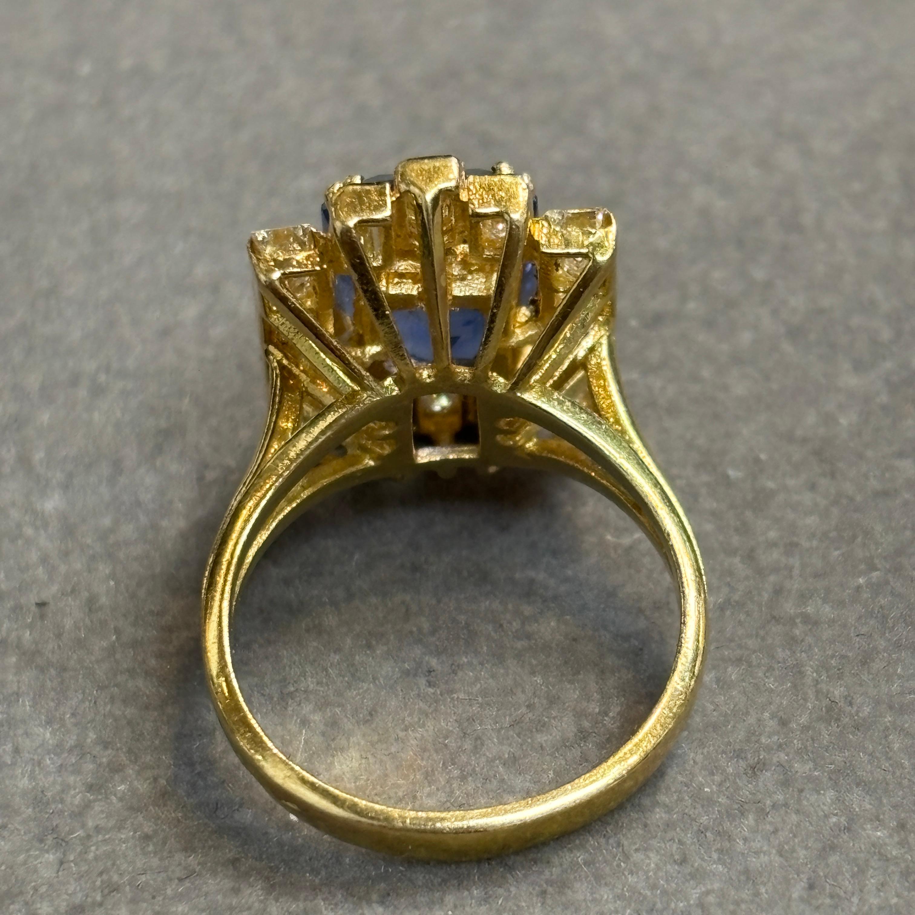 Anello con zaffiro naturale e diamante certificato AGL da 5,94 carati in vendita 3