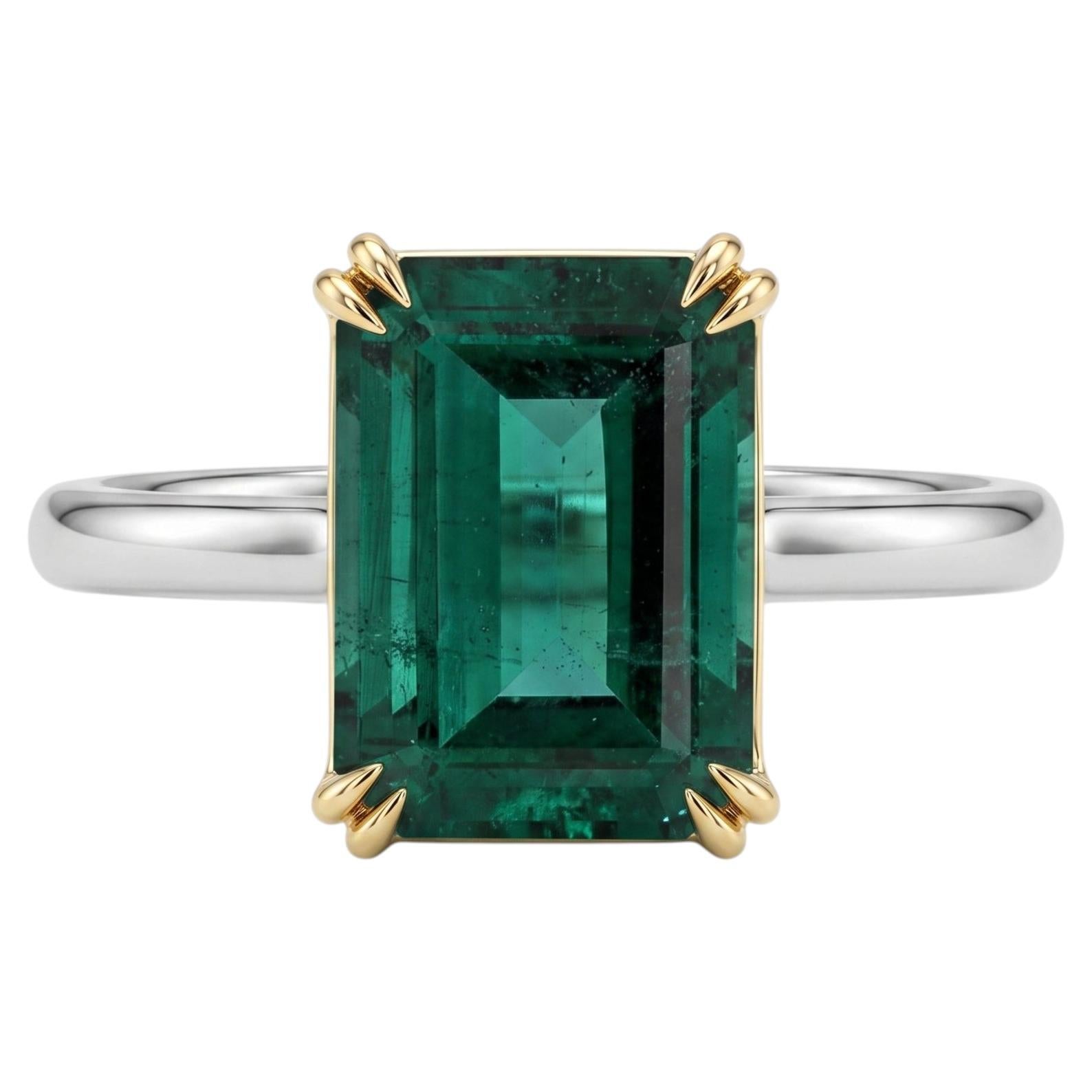 AGL Certified 6 Carat Emerald Ring Made-to-Order For Sale