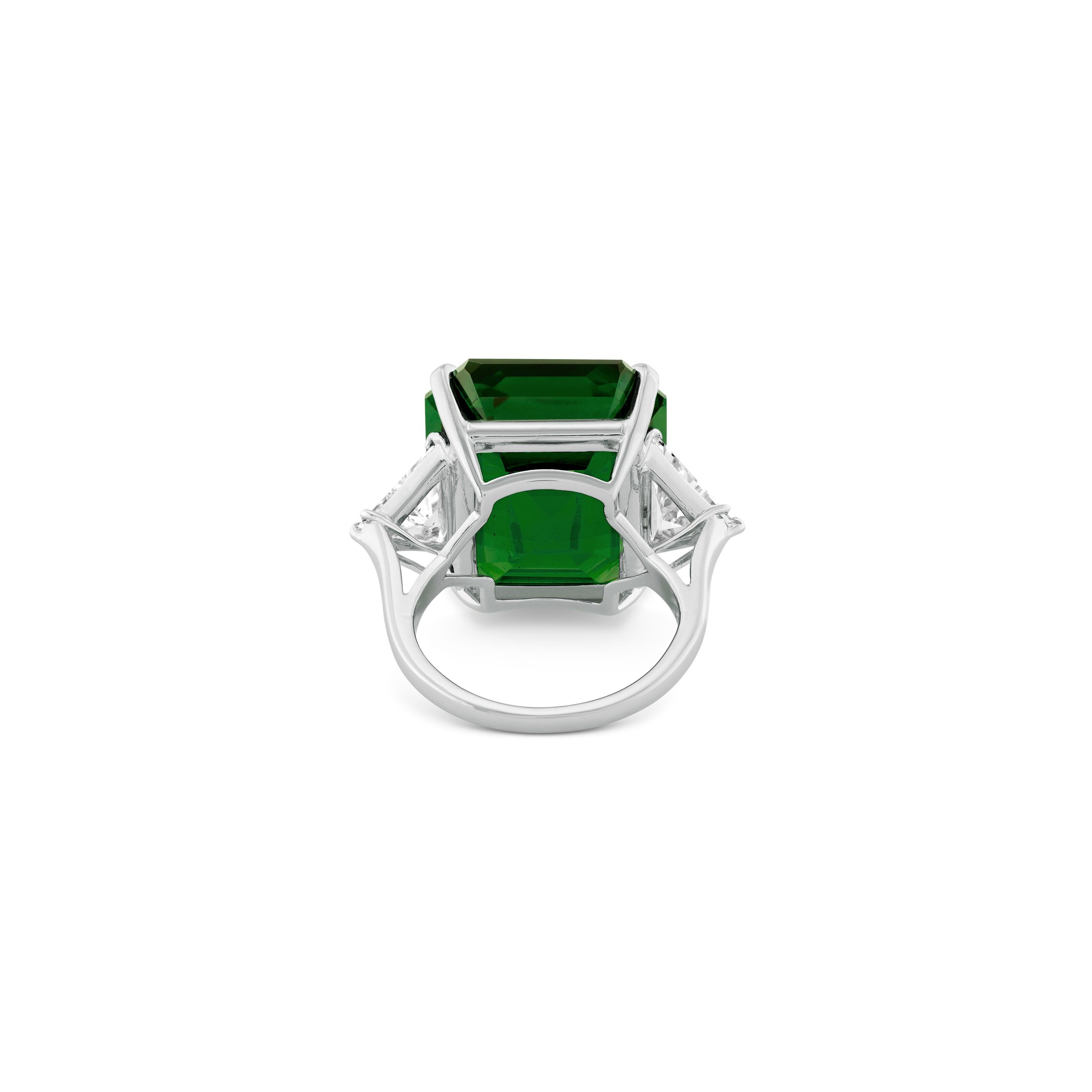 Emerald Cut AGL Certified 6.25 Carat COLOMBIAN Minor Oil Emerald Diamond Platinum Ring For Sale