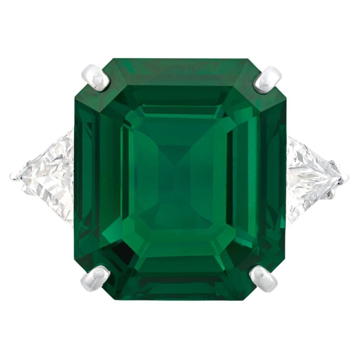 Bague en platine avec émeraude colombienne mineure de 6,25 carats certifiée AGL