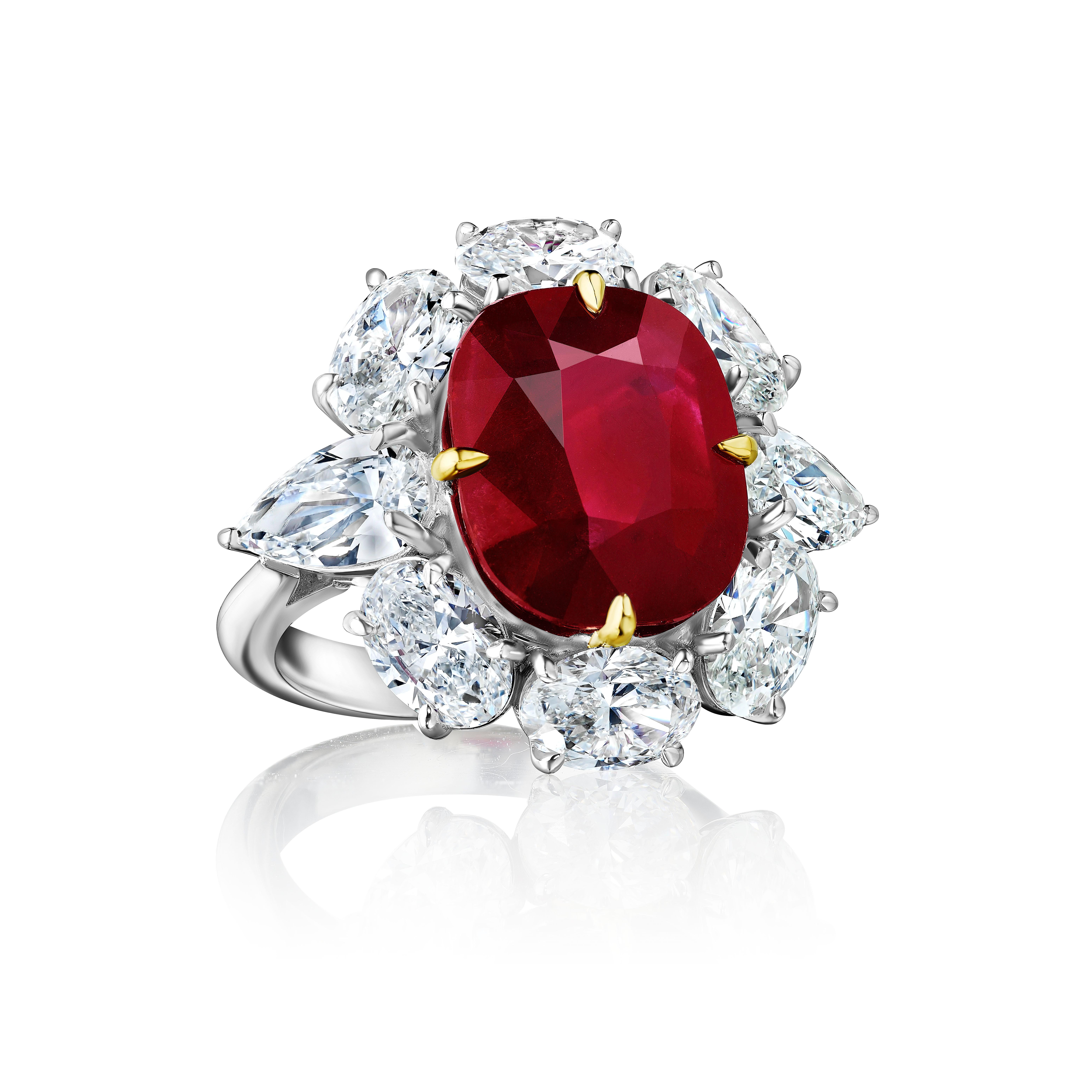 True Collectors Ruby

Cushion Cut Ruby weighing 6.55 Carats, certified by AGL as unheated and from the mine of Myanmar or widely known as Burma.
Burmese Rubies of this size and provenance are especially hard to come by. This Stones cutting and pure