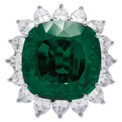 Dunaigre Certified 5.34 Carat Colombian Minor Oil Emerald Platinum Ring
