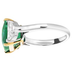 AGL Certified 6.66 Carat Cushion Colombian Muzo Emerald Ring
