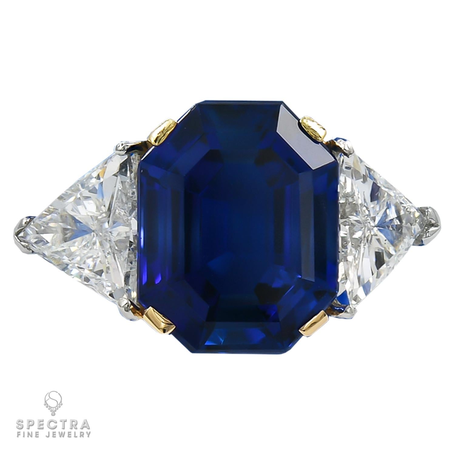 Spectra Fine Jewelry, AGL Certified 7.80 Carat Burma Sapphire Diamond Ring In New Condition For Sale In New York, NY