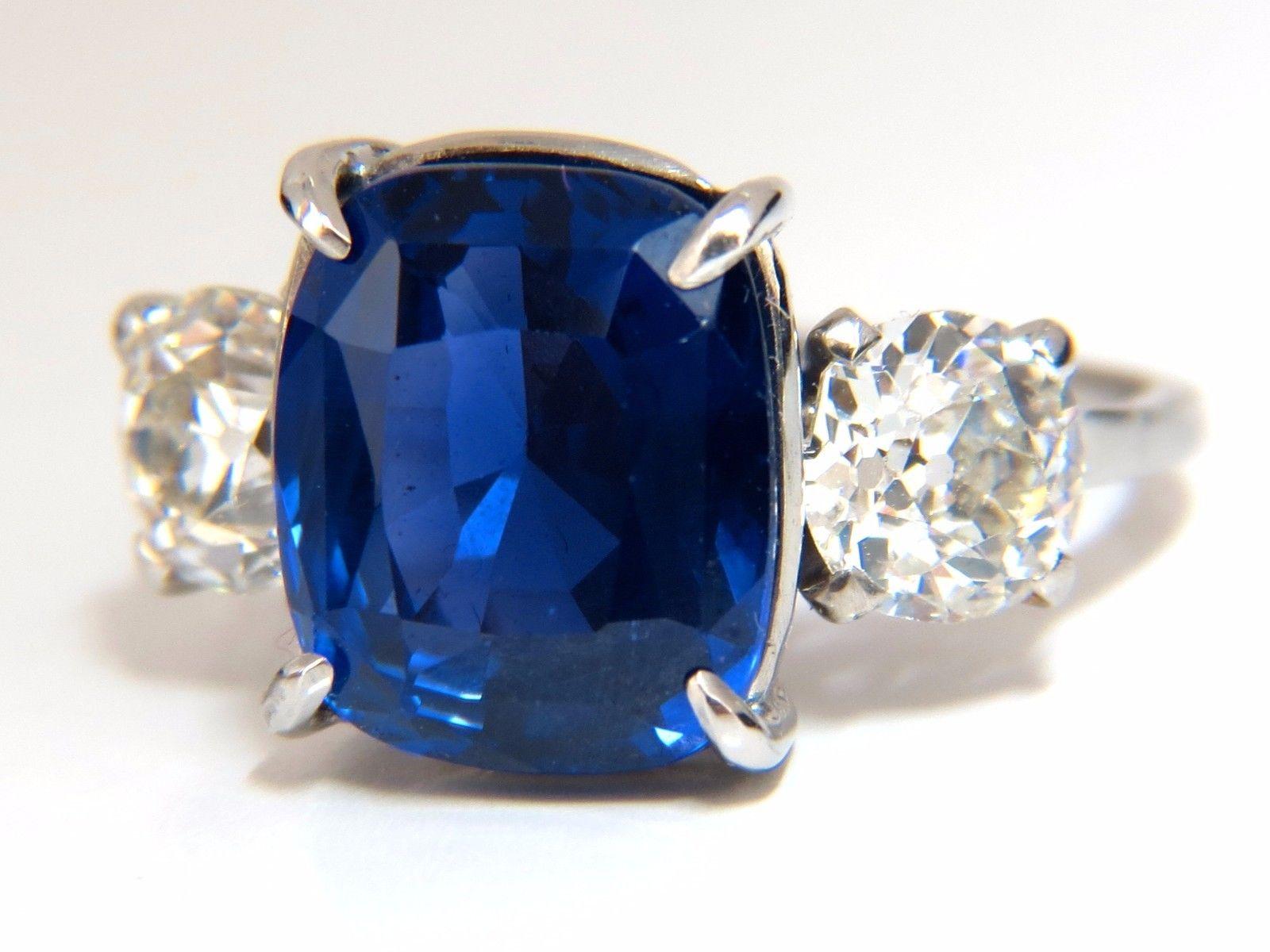 Bague en platine avec diamants et saphir du Sri Lanka naturel non chauffé de 9,23 carats, certifié AGL en vente 1