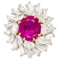AGL Certified 9.55 Carat No Heat Burma Pink Sapphire Detachable Ring To Pendant