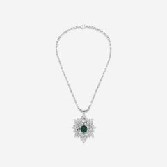 Certificato AGL da 9.61 ct. Collana con smeraldo verde non trattato di forma rotonda