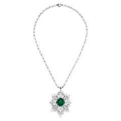 Certificado AGL 9.61 ct. Collar Colgante Esmeralda Verde Sin Tratar Forma Redonda