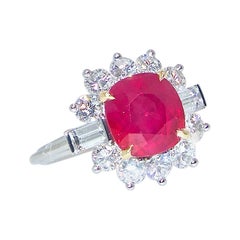 AGL Certified Burma Ruby and Diamond Ring