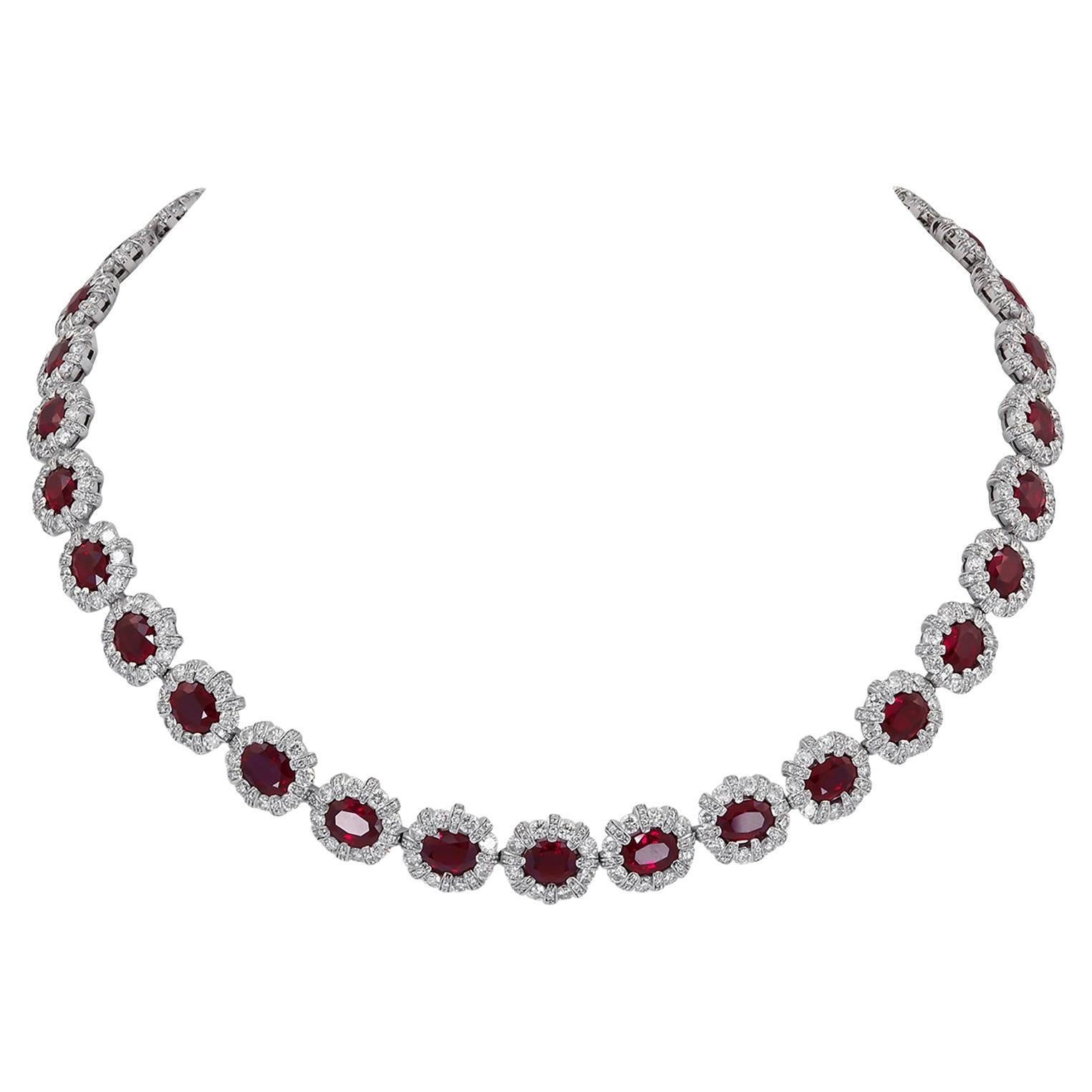 AGL Collier de diamants certifiés en rubis birman