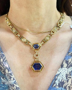 Cartier AGL Certified Ceylon Blue Sapphire Diamond Necklace, circa 1980s