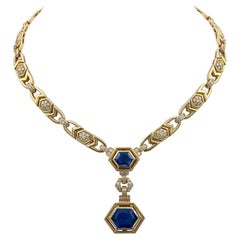 Cartier AGL Certified Ceylon Blue Sapphire Diamond Necklace, circa anni '80