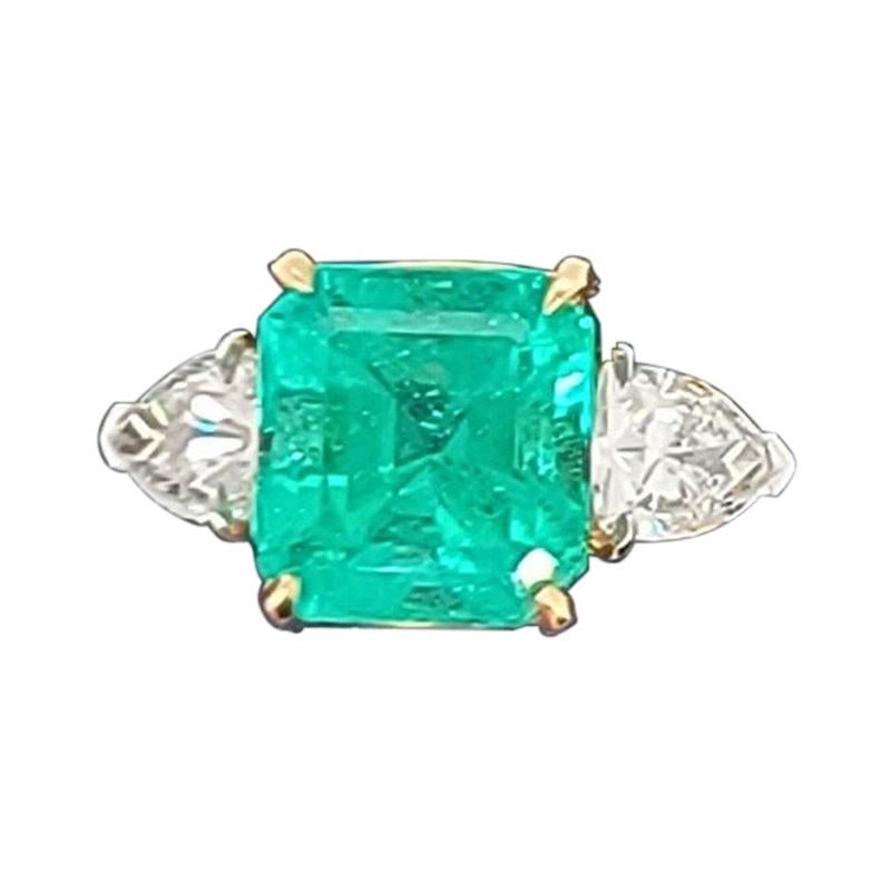 AGL Certified Colombian Emerald Ring 