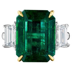 AGL Certified Emerald and Diamond Ring