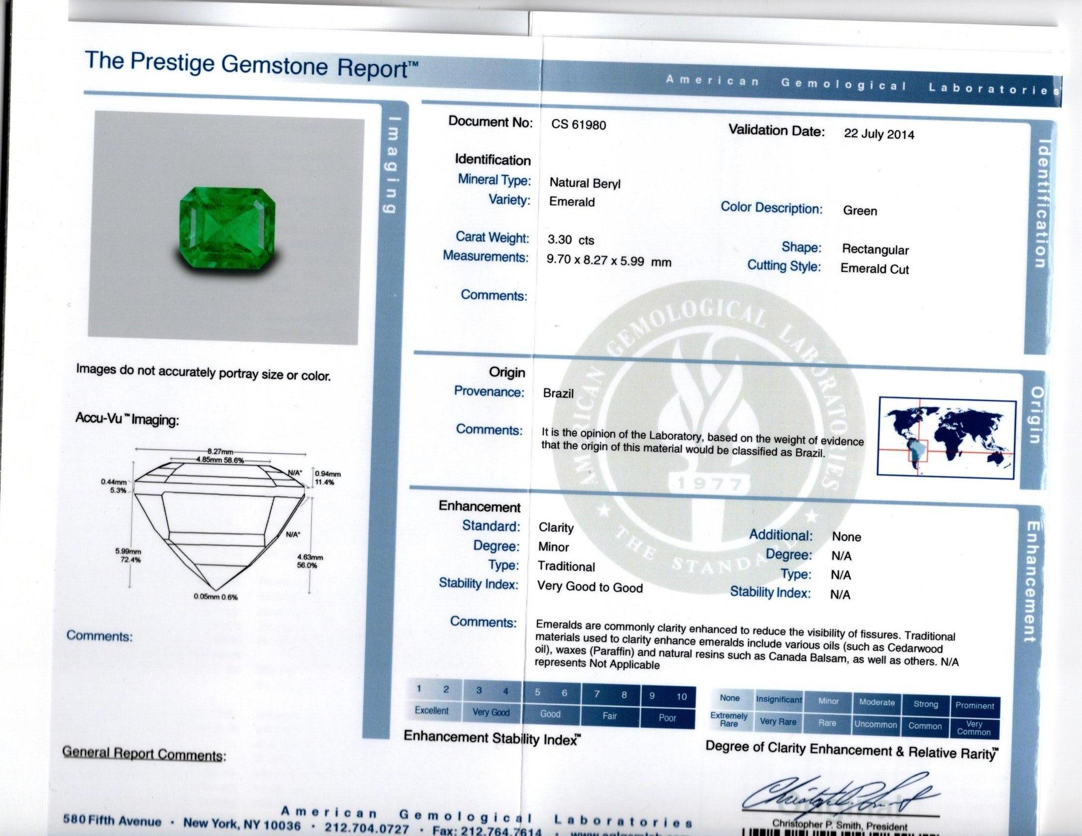 AGL Certified Emerald and Diamond Snowflake Earrings 2